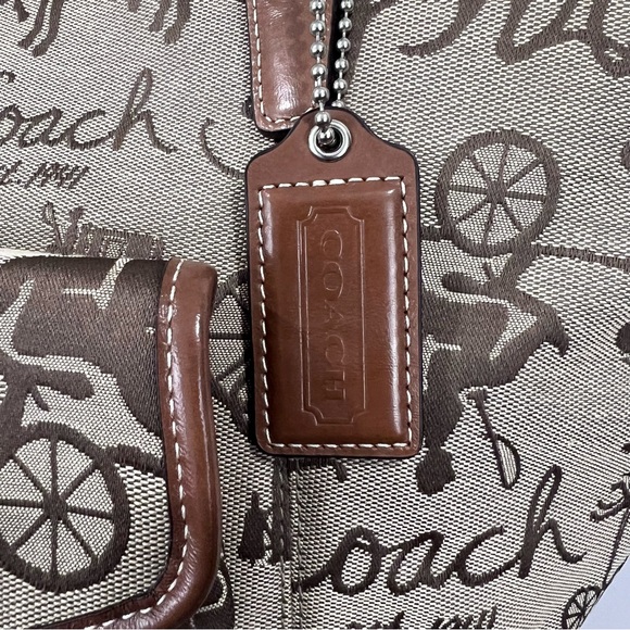 NWOT Coach Horse & Carriage Monogram Canvas Leather Large Tote Bag L0973-F14857 - Picture 7 of 9